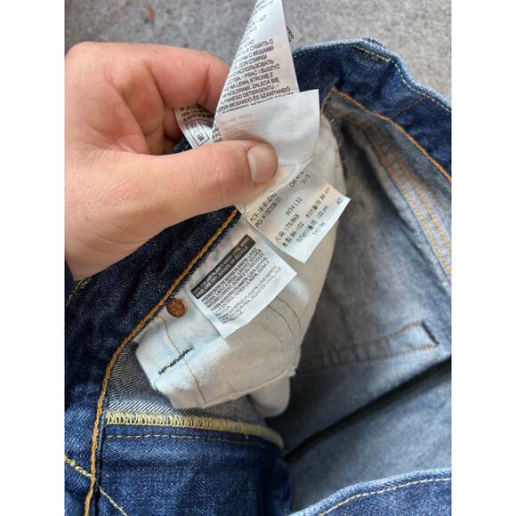 Levis 741 Straight Jeans Mens 34x31 Blue Red Tab White Oak Cone Denim Grunge USA - Picture 7 of 9